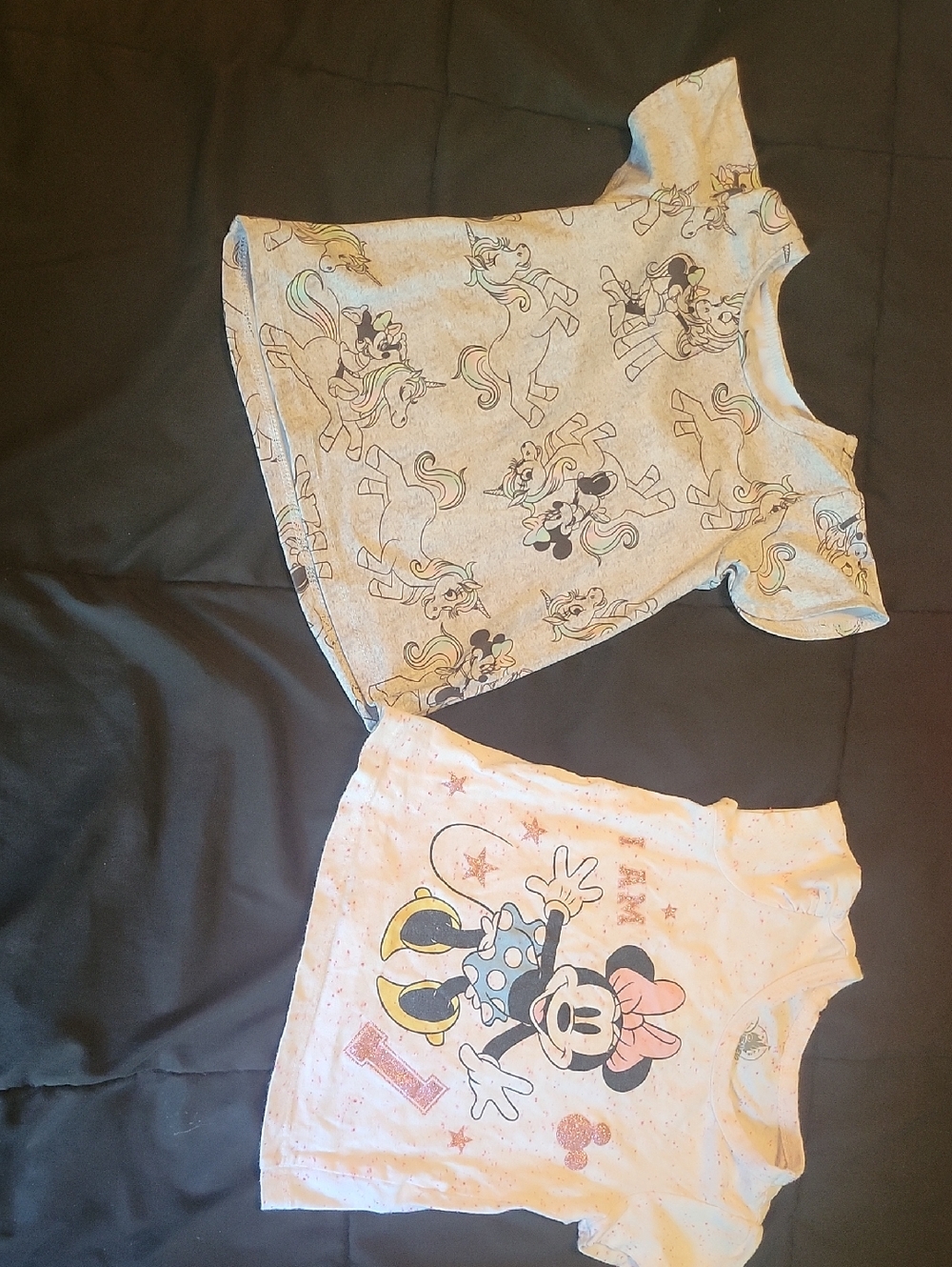 Disney Girls Short Sleeve Tees - Gray, White, Pink